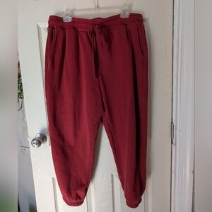 Fabletics Burgundy Red Fleece Lined Sweatpants Joggers XXL